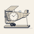 Drawing of an aeroplane table clock