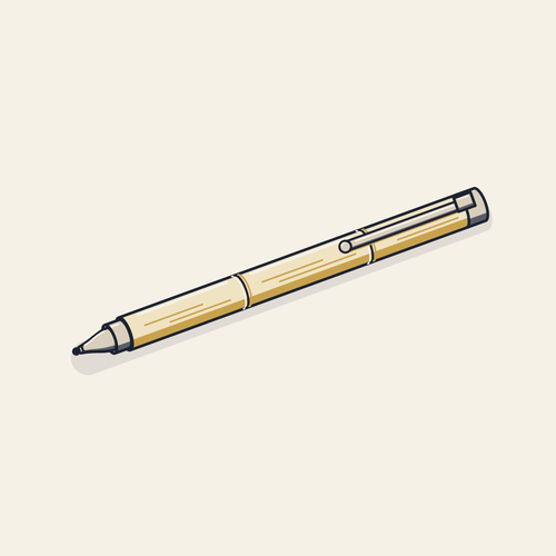 Drawing of a bamboo pen