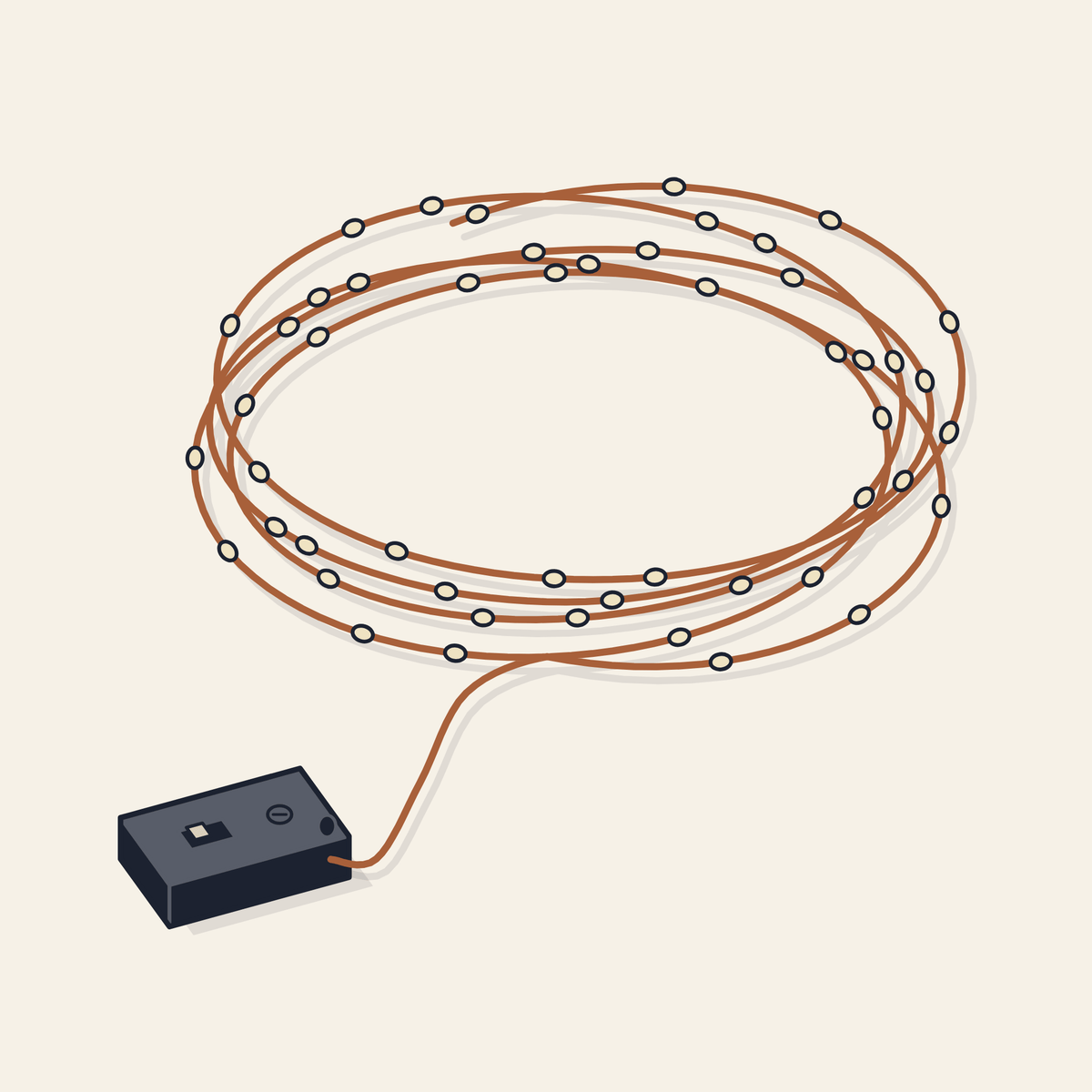 Drawing of copper wire fairy lights