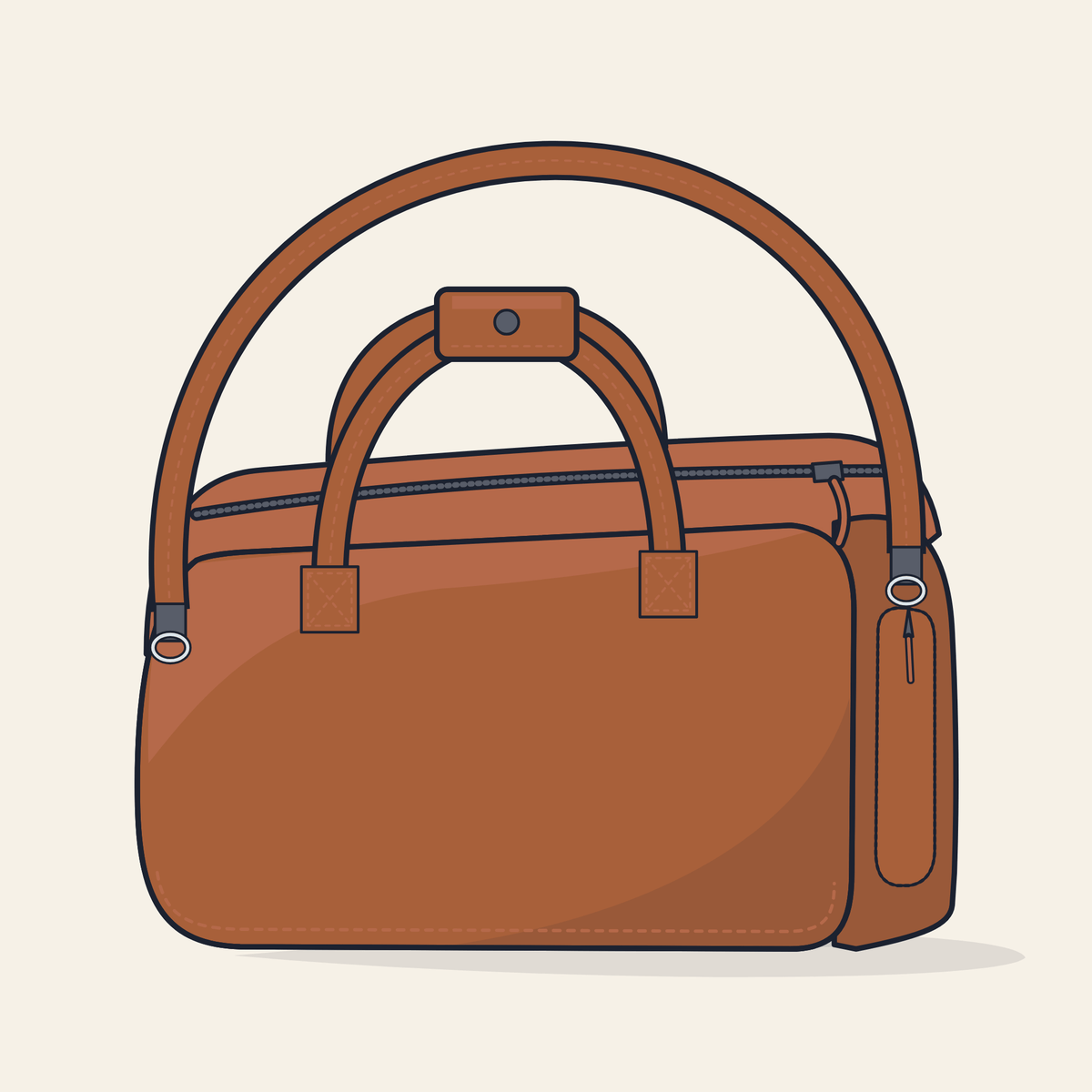 Drawing of a duffle bag