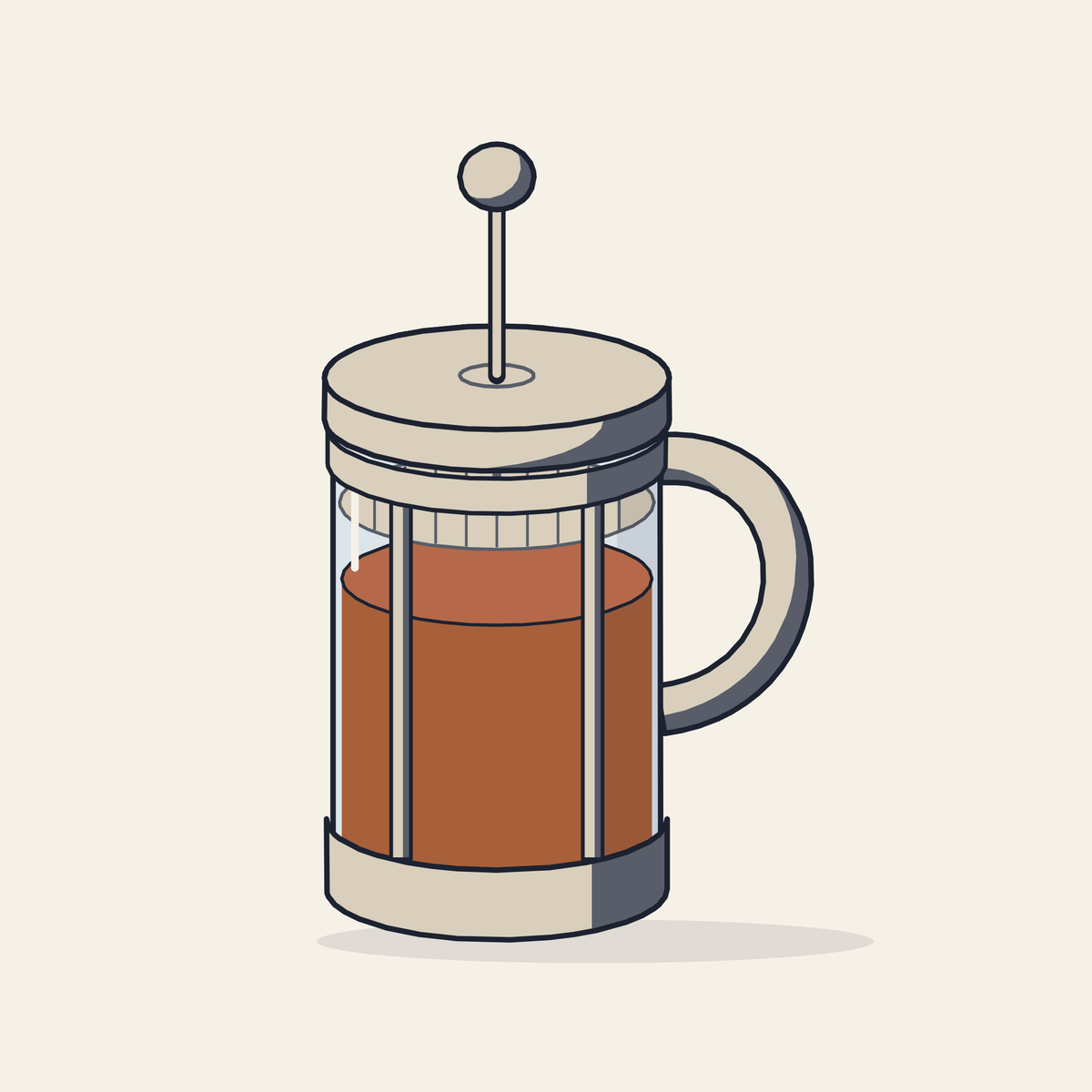 Drawing of a French press