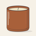 Drawing of a small glass jar candle
