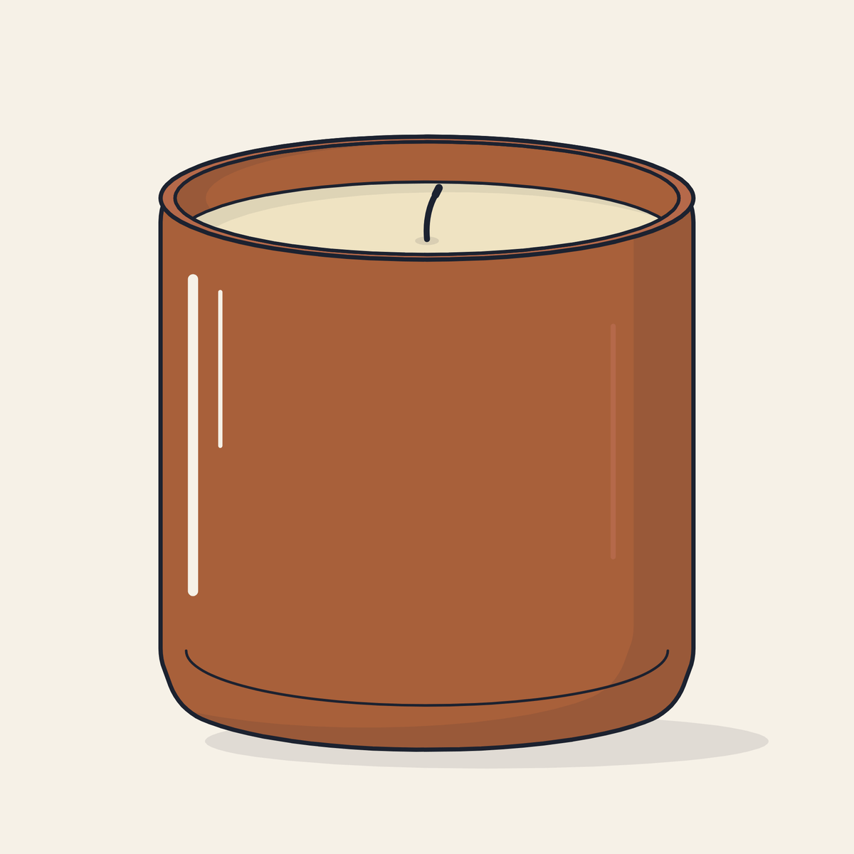 Drawing of a small glass jar candle