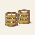 Drawing of two kundan tealight holders