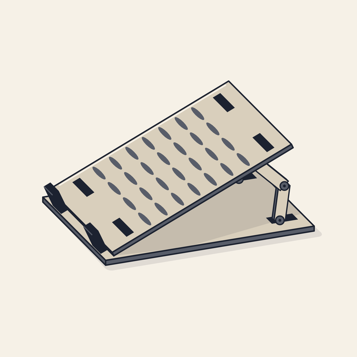 Drawing of a foldable laptop stand