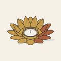 Drawing of a lotus-shaped metal tealight holder