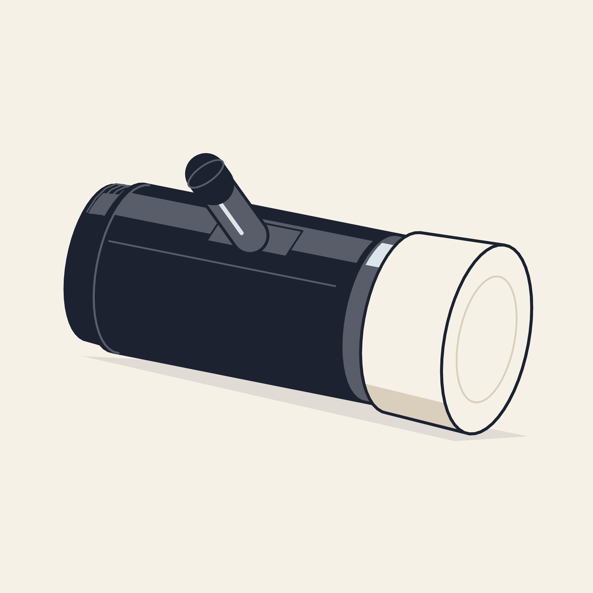 Drawing of a hand-pumped portable espresso maker
