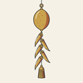 Drawing of a brass nimbu mirchi hanging