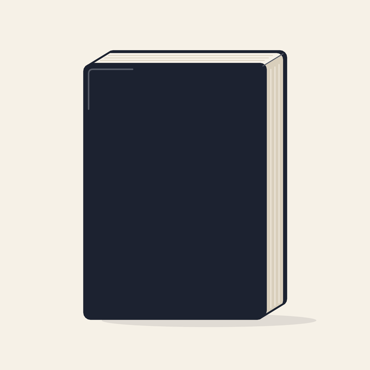 Drawing of a plain dark closed notebook
