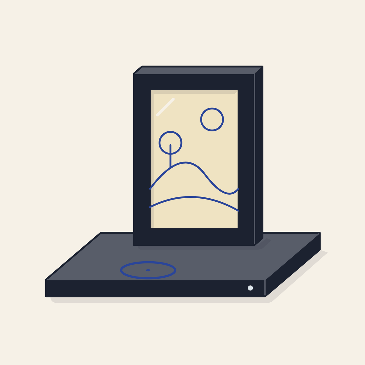Drawing of a photo frame with a wireless charger