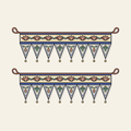 Drawing of two Pichwai-style torans