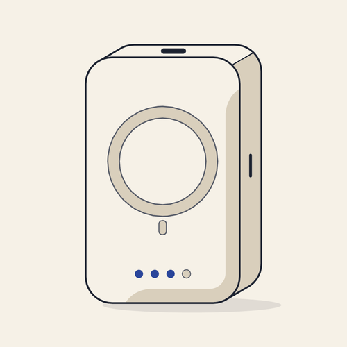 Drawing of a wireless power bank