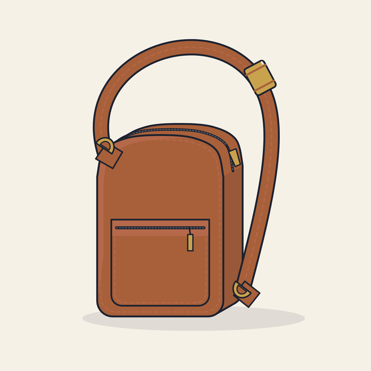 Drawing of a crossbody sling bag
