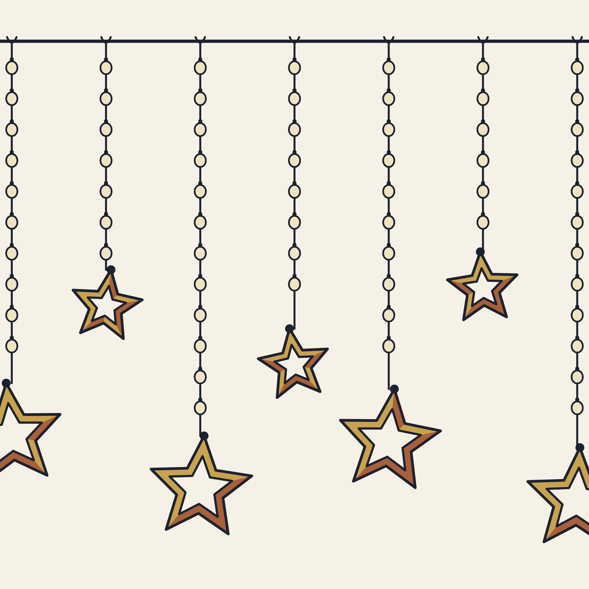 Drawing of LED star curtain lights